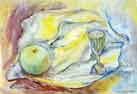 Still Life with a Wine Glass and an Apple
