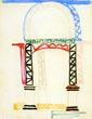 Pillars. Design for the Decoration of the Red Theatre, Leningrad